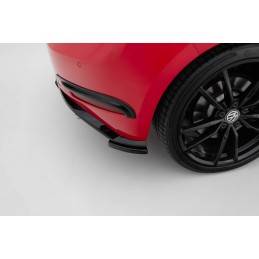Maxton - Lame Du Pare Chocs Arriere VW Golf 7 R / R-Line Facelift Noir Brillant