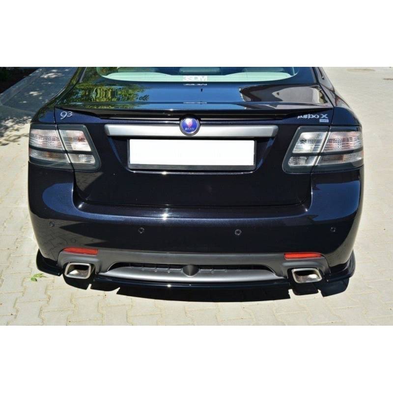 Maxton - CENTRAL ARRIÈRE SPLITTER SAAB 9-3 TURBO X Noir Brillant